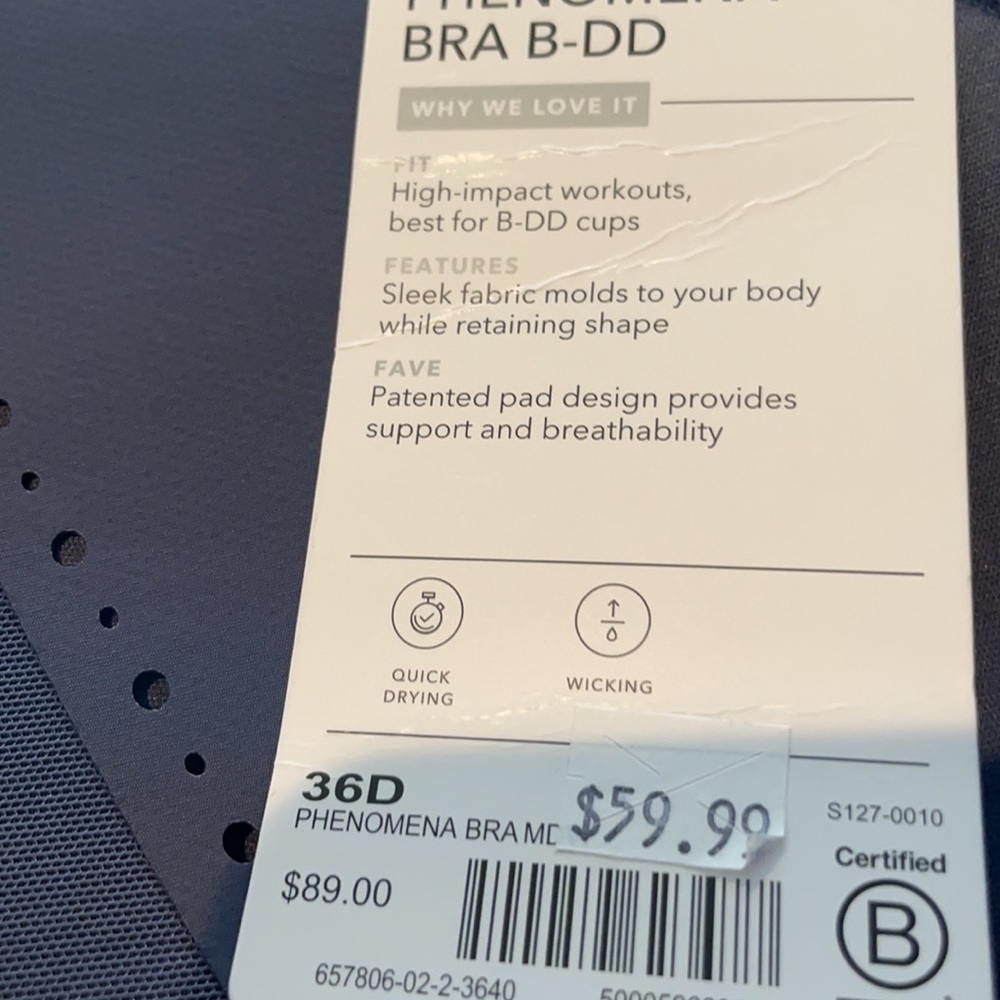 Athleta Phenomena Bra 36D Medieval Violet - Picture 3 of 3